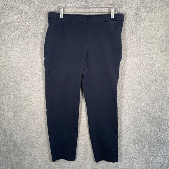 J. Jill Navy Blue Precision Stretch Slim Leg Ankle Pants Elastic Waist 14 - Picture 1 of 11